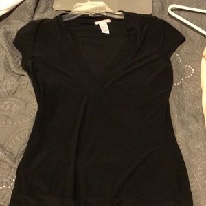 Black v-neck blouse